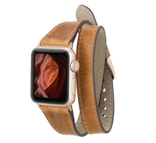 Bouletta Kol Saati Kayışları Parlak Taba Apple Watch Deri Kayış – Slim Leeds Tam Tur