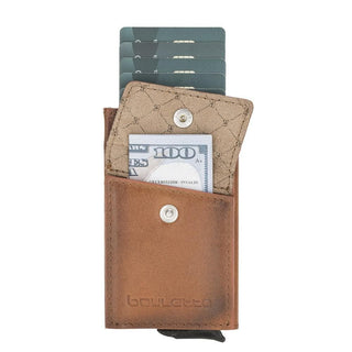 Austin Leather Mechanical Coin Card Holder Bouletta