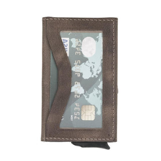 Austin Leather Mechanical Coin Card Holder Bouletta