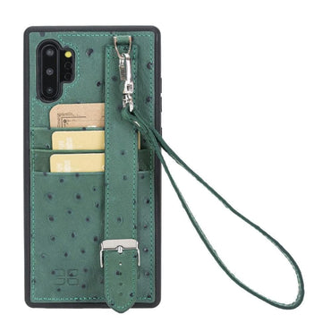 Bouletta Samsung Note 10 Serisi El Askılı Deri Arka Kapak / Note 10 Plus / Ostrich Kahve