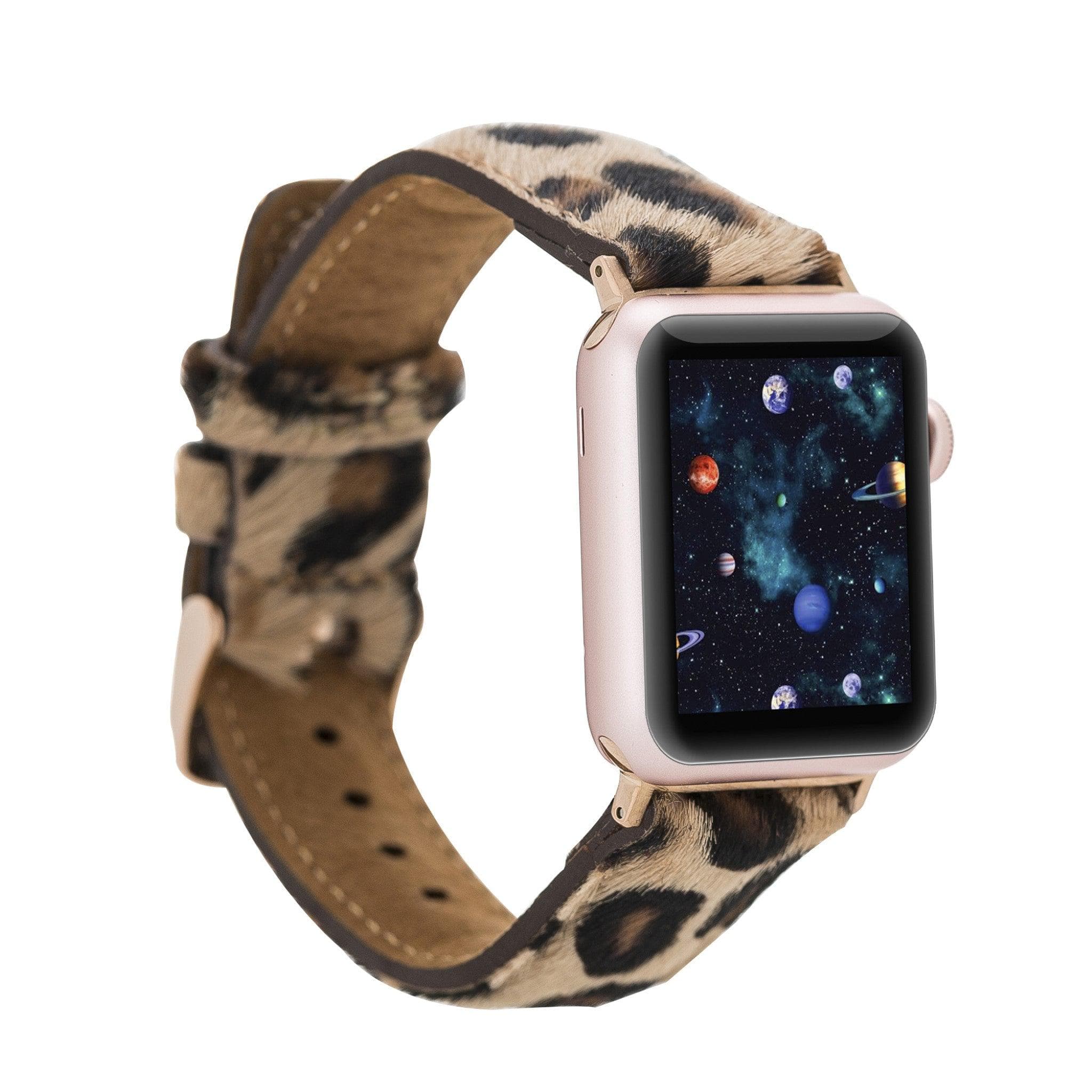 Bouletta Apple Deri Saat Kordonu Cardiff Klasik Leopard Hairy 1