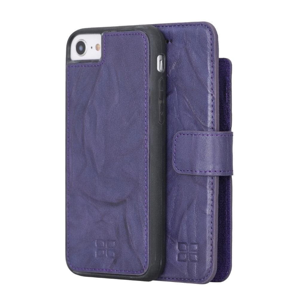 Detachable Leather Wallet Case for Apple iPhone 8 Series iPhone 8 / Creased Purple Bouletta LTD