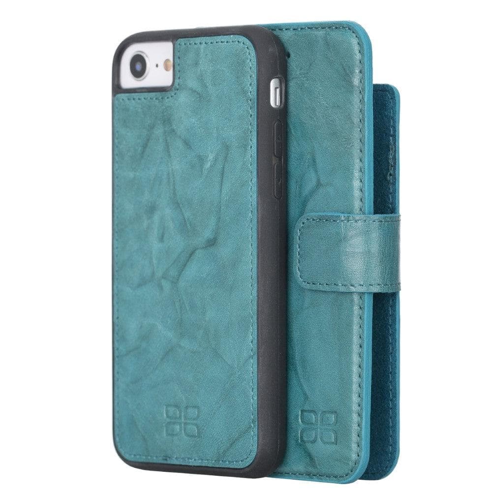 Detachable Leather Wallet Case for Apple iPhone 8 Series iPhone 8 / Creased Blue Bouletta LTD