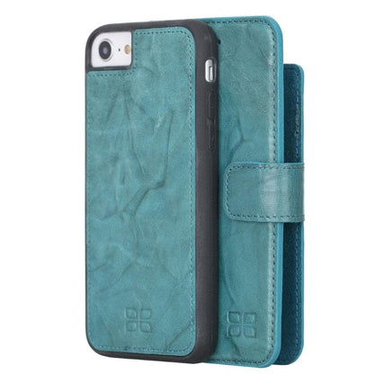 Detachable Leather Wallet Case for Apple iPhone 8 Series iPhone 8 / Creased Blue Bouletta LTD