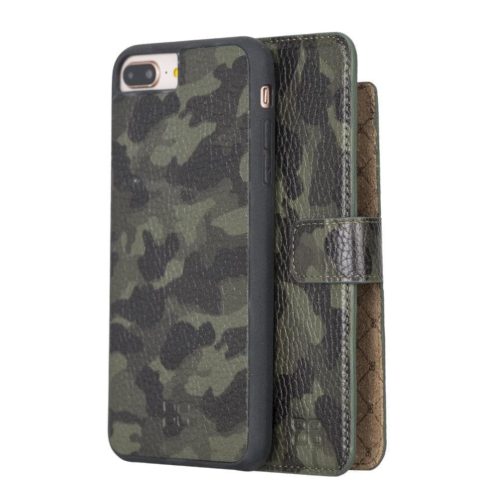Detachable Leather Wallet Case for Apple iPhone 8 Series iPhone 8 / Camouflage Green Bouletta LTD