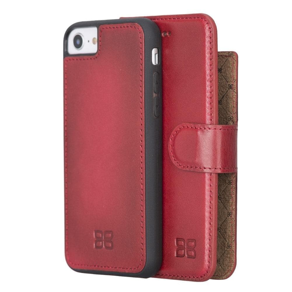 Detachable Leather Wallet Case for Apple iPhone 8 Series iPhone 8 / Vegetal Red Bouletta LTD