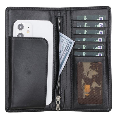 Evra Universal Leather Wallet Rustic Black Bouletta Shop