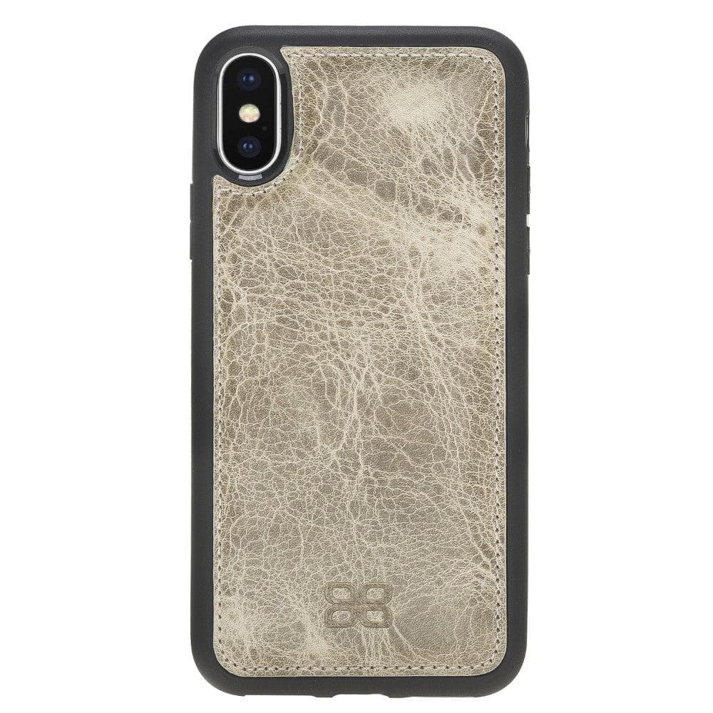 Flexible Leather Back Cover for Apple iPhone X Series iPhone X / XS / Vegetal Cream Bouletta LTD