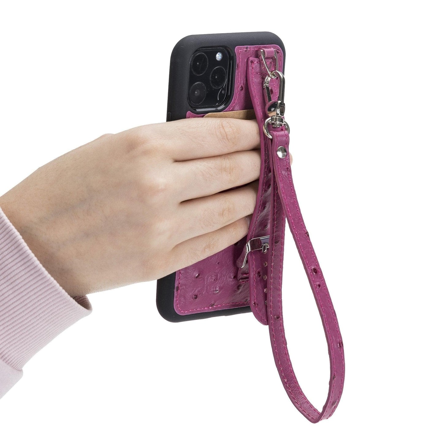 Flexible Leather Back Cover with Hand Strap for iPhone 11 Series Bouletta LTD