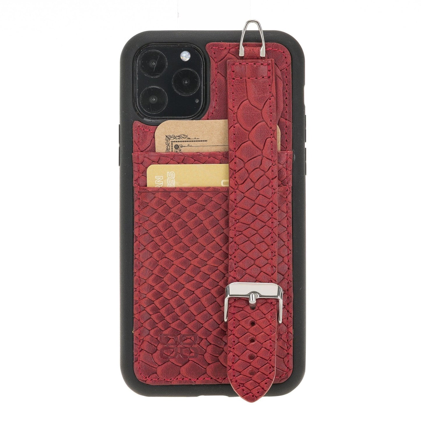 Flexible Leather Back Cover with Hand Strap for iPhone 11 Series Bouletta LTD