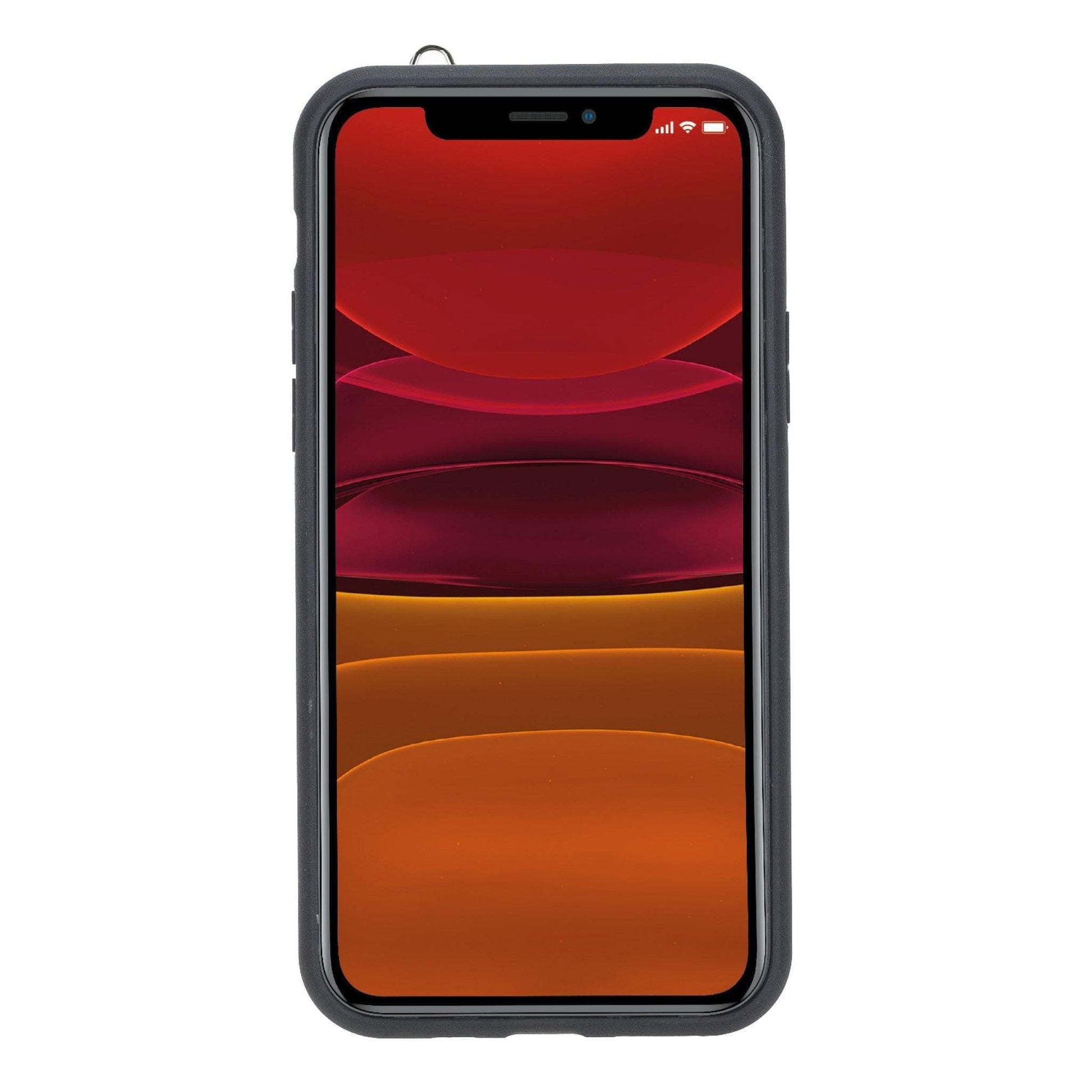 Bouletta Apple iPhone X XS XR Serisi Bileklikli Deri Kartlıklı Arka Kapak / iPhone X / XS / Crocodile Kırmızı