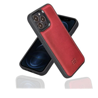 Bouletta Deri iPhone 13 Kılıfı iPhone 13 Pro / Kırmızı iPhone 13 Serisi Hakiki Deri Arka Kapak Premium Koruma