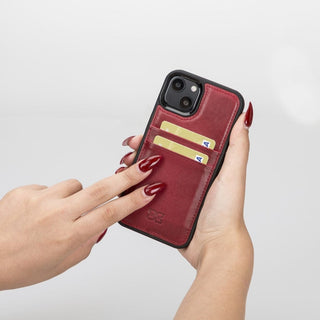 Bouletta Cep Telefonu Kılıfları iPhone 13 Serisi Kartlıklı Hakiki Deri Arka Kapak Premium Koruma