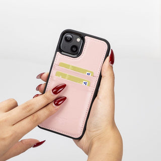 Bouletta Cep Telefonu Kılıfları iPhone 13 Serisi Kartlıklı Hakiki Deri Arka Kapak Premium Koruma