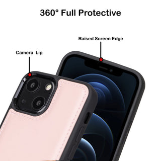 Bouletta Cep Telefonu Kılıfları iPhone 13 Serisi Kartlıklı Hakiki Deri Arka Kapak Premium Koruma