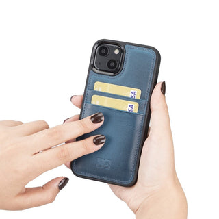 Bouletta Cep Telefonu Kılıfları iPhone 13 Serisi Kartlıklı Hakiki Deri Arka Kapak Premium Koruma
