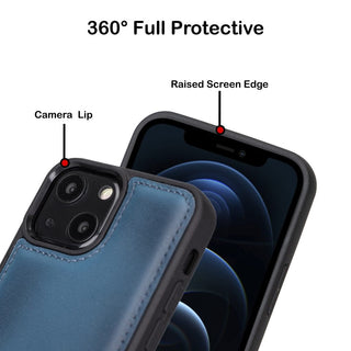 Bouletta Cep Telefonu Kılıfları iPhone 13 Serisi Kartlıklı Hakiki Deri Arka Kapak Premium Koruma