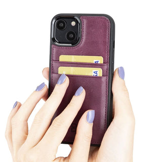 Bouletta Cep Telefonu Kılıfları iPhone 13 Serisi Kartlıklı Hakiki Deri Arka Kapak Premium Koruma