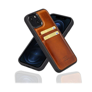 Bouletta Cep Telefonu Kılıfları iPhone 13 Serisi Kartlıklı Hakiki Deri Arka Kapak Premium Koruma