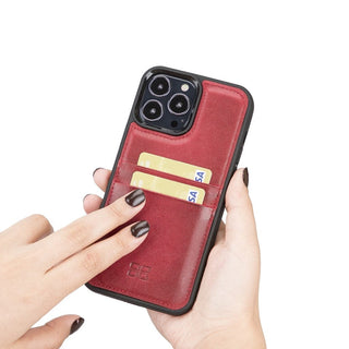 Bouletta Cep Telefonu Kılıfları iPhone 13 Serisi Kartlıklı Hakiki Deri Arka Kapak Premium Koruma