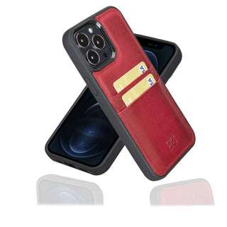 Bouletta Cep Telefonu Kılıfları iPhone 13 Serisi Kartlıklı Hakiki Deri Arka Kapak Premium Koruma