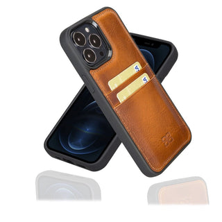 Bouletta Cep Telefonu Kılıfları iPhone 13 Serisi Kartlıklı Hakiki Deri Arka Kapak