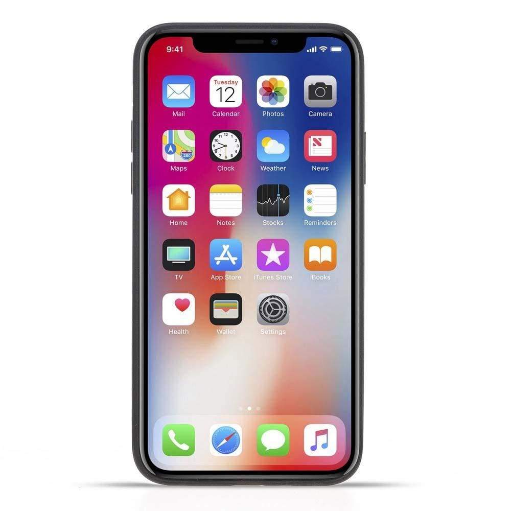 Bouletta Apple iPhone X XS XR Serisi için Deri Arka Kapak / iPhone X / XS / Antik Mor