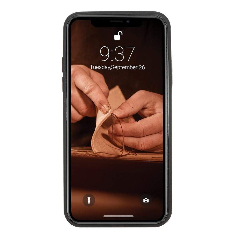 Bouletta Apple iPhone X XS XR Serisi için Deri Arka Kapak / iPhone XR / Siyah