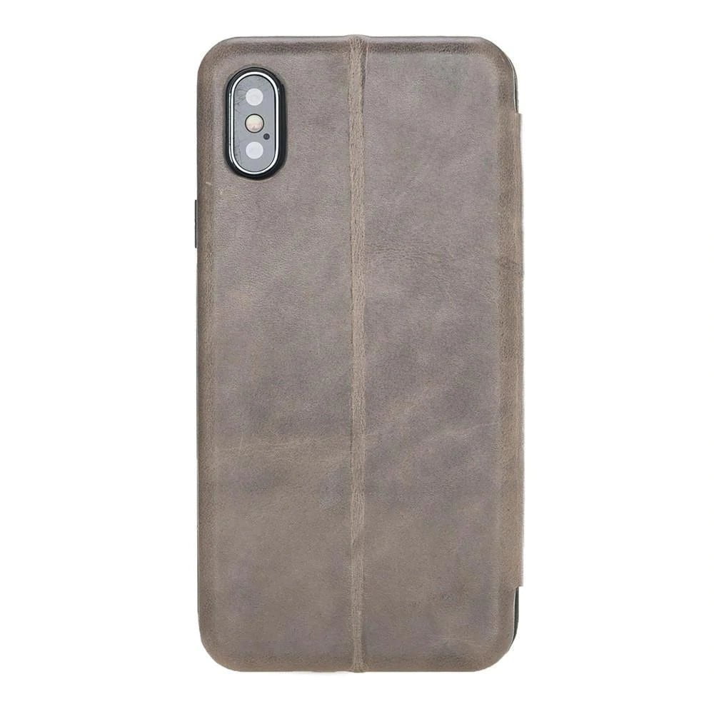 Bouletta Slim Fit Book Leather Wallet Case for Apple iPhone X Series / iPhone XR / Vegetal Grey