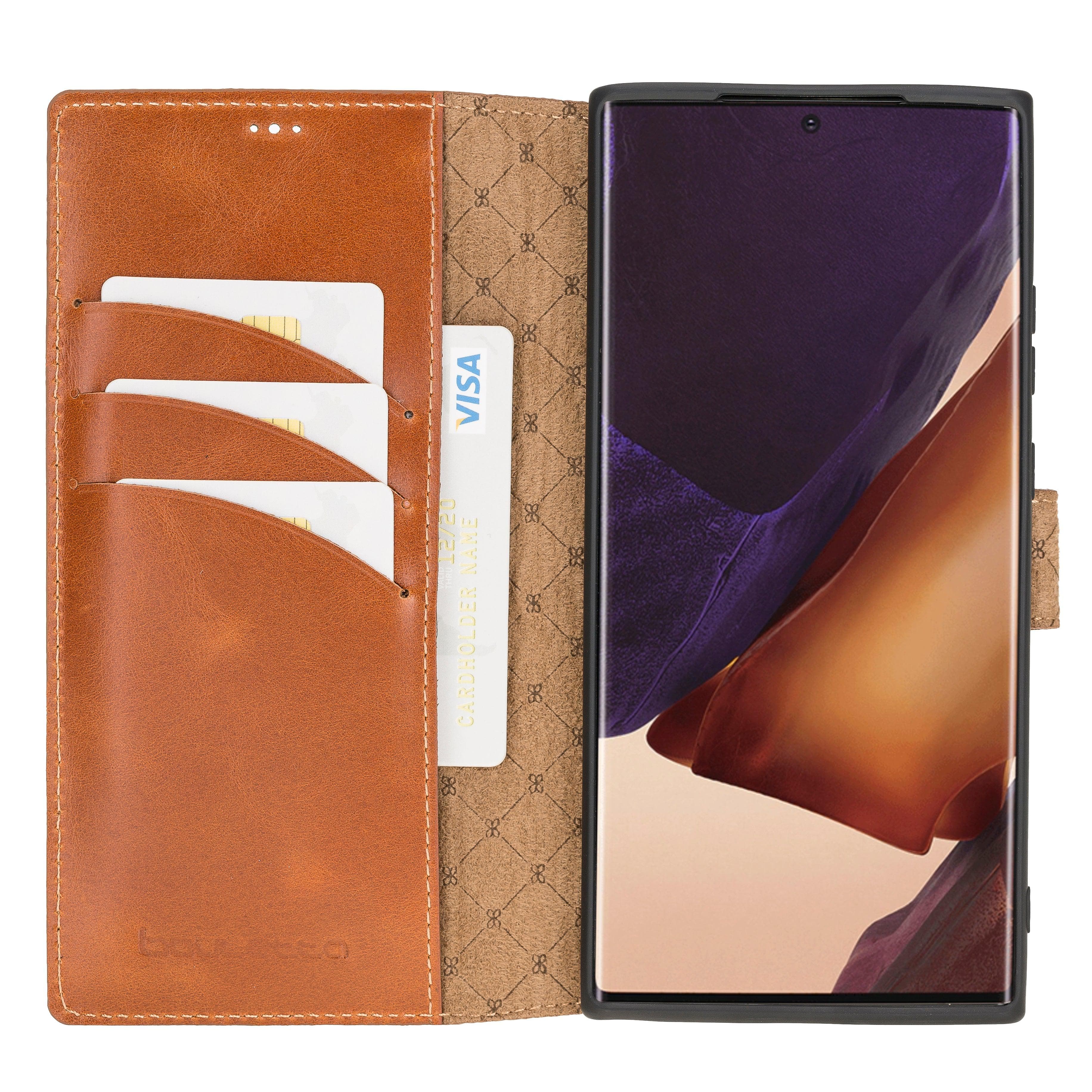 Bouletta Samsung Galaxy Note 20 Serisi Cüzdanlı Deri Kılıf Note 20 - Koyu Kahve - 1