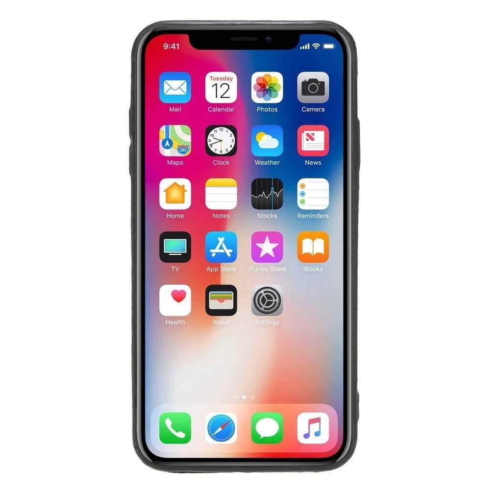 Apple iPhone X-XR-XS Serisi Deri Kaplama Kartlıklı Arka Kapak