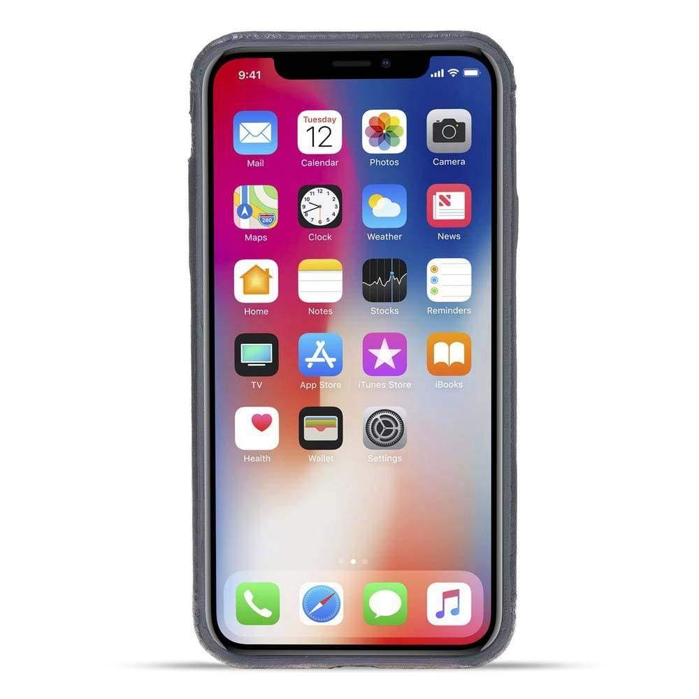 Apple iPhone X-XR-XS Serisi Deri Kaplama Kartlıklı Arka Kapak