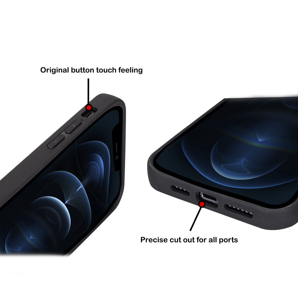 Bouletta Apple iPhone 13 Serisi Kartlıklı Deri Arka Kapak iPhone 13 Pro Max - Mavi - 40