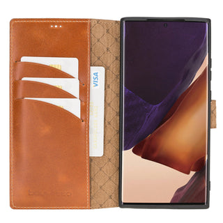 Bouletta Cep Telefonu Kılıfları Samsung Galaxy Note 20 Serisi Cüzdanlı Deri Kılıf