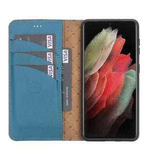 Bouletta Cep Telefonu Kılıfları Samsung Galaxy S21 Serisi Cüzdanlı Çıkarılabilir Deri Kılıf Premium Koruma