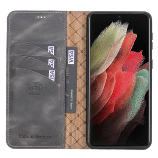 Bouletta Cep Telefonu Kılıfları Samsung Galaxy S21 Serisi Cüzdanlı Çıkarılabilir Deri Kılıf Premium Koruma