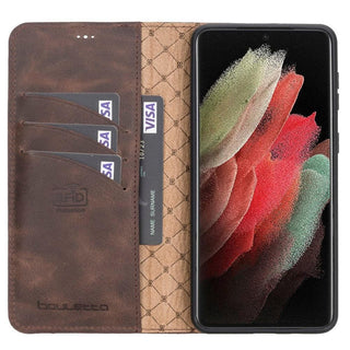 Bouletta Cep Telefonu Kılıfları Samsung Galaxy S21 Serisi Cüzdanlı Çıkarılabilir Deri Kılıf Premium Koruma