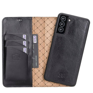 Bouletta Cep Telefonu Kılıfları S21 / Siyah Samsung Galaxy S21 Serisi Cüzdanlı Çıkarılabilir Deri Kılıf Premium Koruma