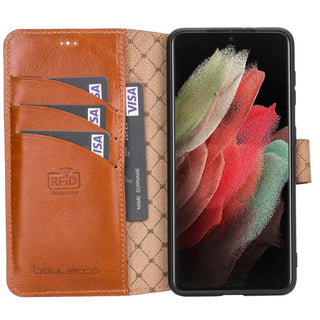 Bouletta Cep Telefonu Kılıfları S21 / Taba Samsung Galaxy S21 Serisi Cüzdanlı Deri Kılıf Premium Koruma