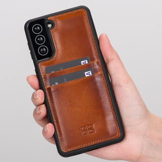 Bouletta Cep Telefonu Kılıfları Samsung Galaxy S21 Serisi Kartlıklı Deri Arka Kapak Premium Koruma