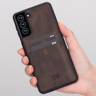 Bouletta Cep Telefonu Kılıfları Samsung Galaxy S21 Serisi Kartlıklı Deri Arka Kapak