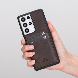 Bouletta Cep Telefonu Kılıfları Samsung Galaxy S21 Serisi Kartlıklı Deri Arka Kapak