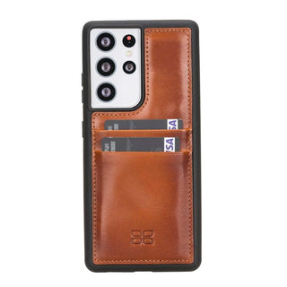 Bouletta Cep Telefonu Kılıfları S21 Ultra / Taba Samsung Galaxy S21 Serisi Kartlıklı Deri Arka Kapak