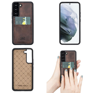 Bouletta Cep Telefonu Kılıfları Samsung Galaxy S22 Serisi Kartlıklı Deri Arka Kapak Premium Koruma