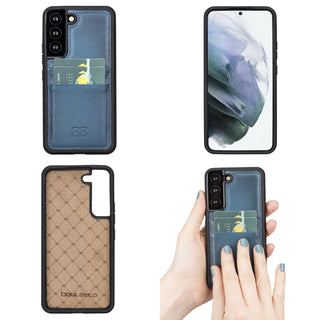 Bouletta Cep Telefonu Kılıfları Samsung Galaxy S22 Serisi Kartlıklı Deri Arka Kapak Premium Koruma