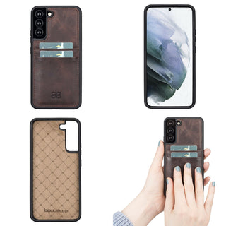 Bouletta Cep Telefonu Kılıfları Samsung Galaxy S22 Serisi Kartlıklı Deri Arka Kapak Premium Koruma