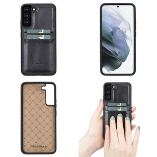 Bouletta Cep Telefonu Kılıfları Samsung Galaxy S22 Serisi Kartlıklı Deri Arka Kapak Premium Koruma