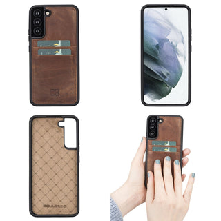 Bouletta Cep Telefonu Kılıfları Samsung Galaxy S22 Serisi Kartlıklı Deri Arka Kapak Premium Koruma