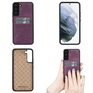 Bouletta Cep Telefonu Kılıfları Samsung Galaxy S22 Serisi Kartlıklı Deri Arka Kapak Premium Koruma