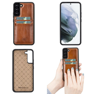 Bouletta Cep Telefonu Kılıfları Samsung Galaxy S22 Serisi Kartlıklı Deri Arka Kapak